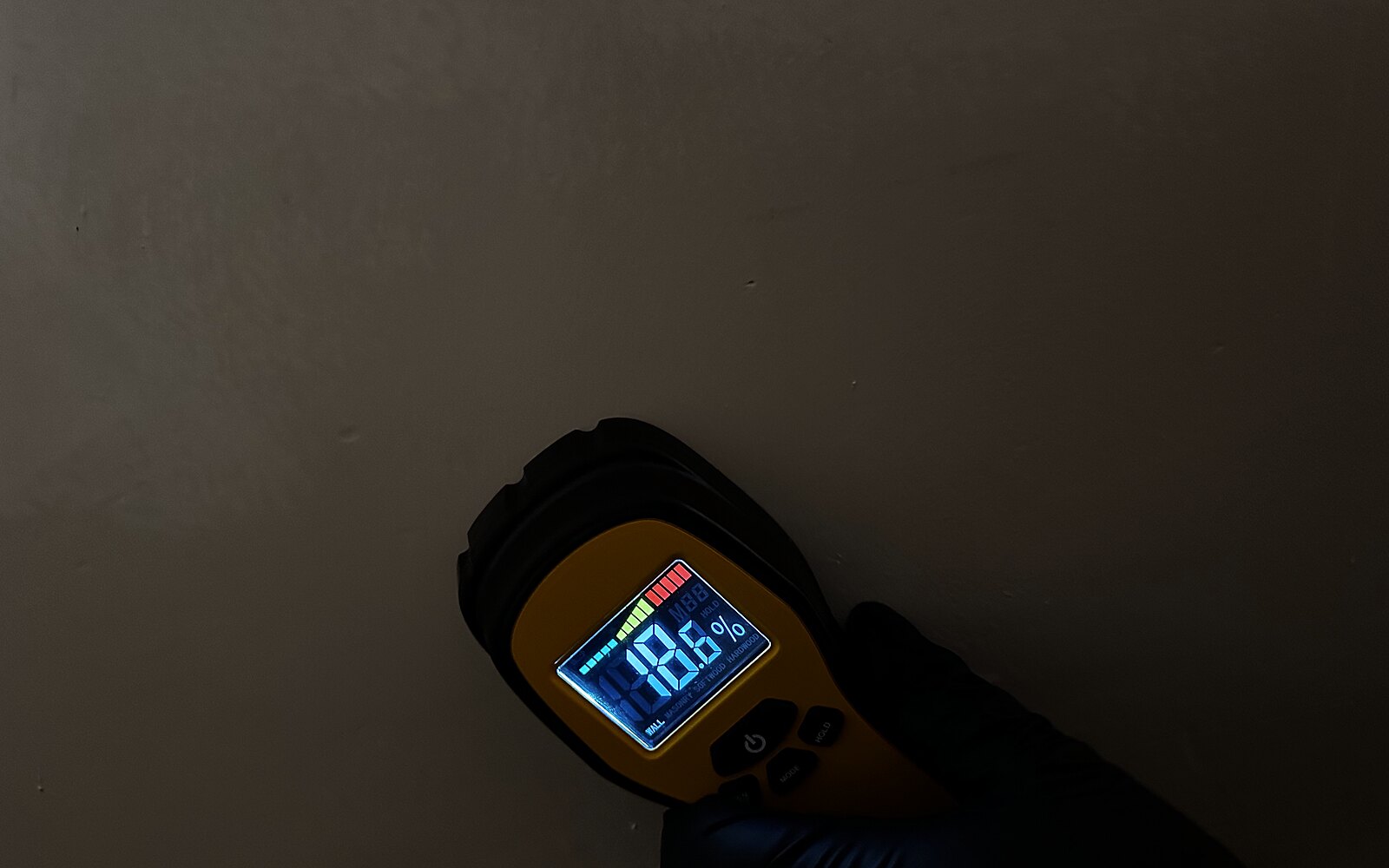 Water damage — moisture reading
